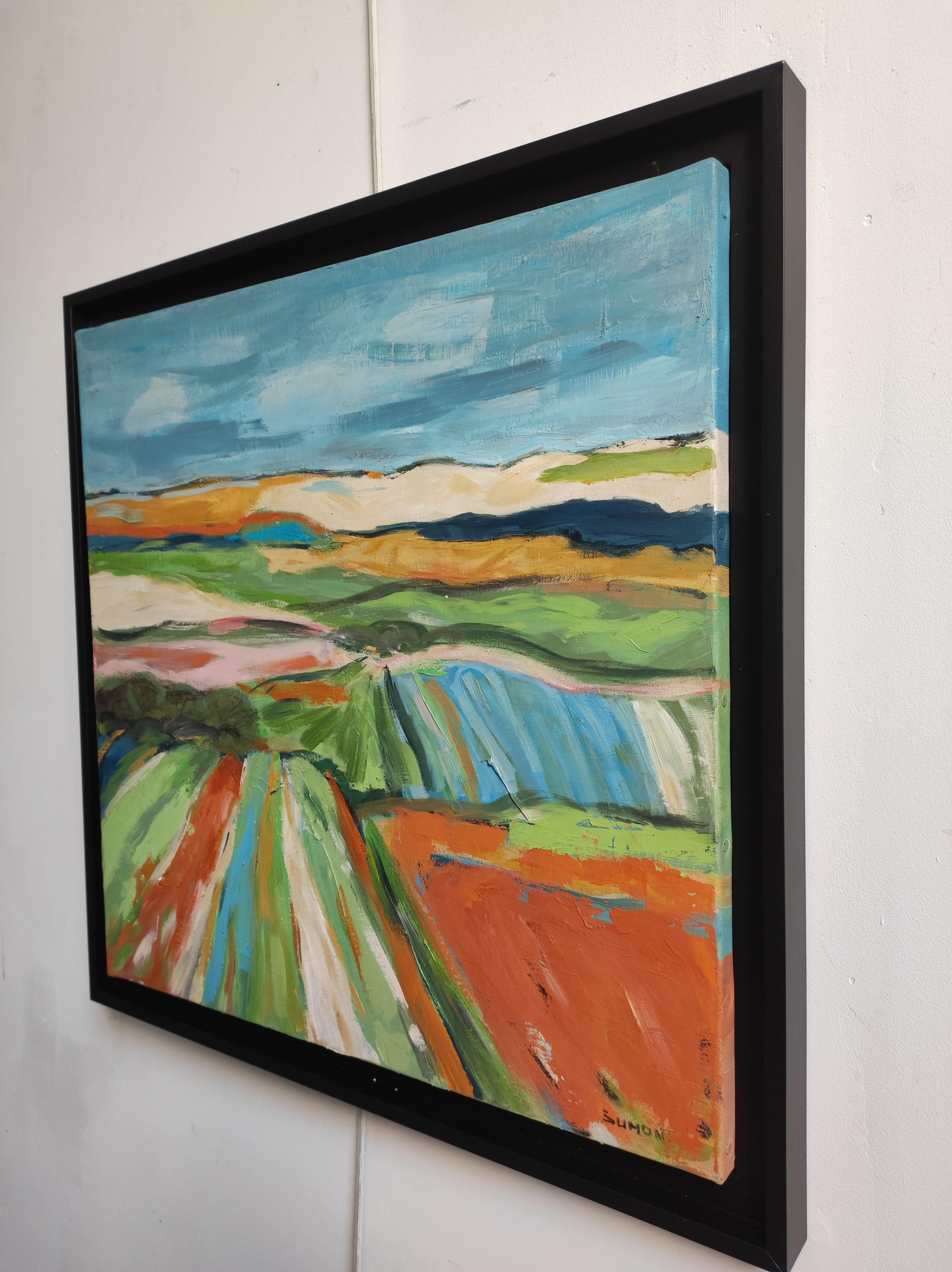 Cadence pastorale, Paesaggio astratto, Campagna, Francese moderno e contemporaneo - Painting di SOPHIE DUMONT