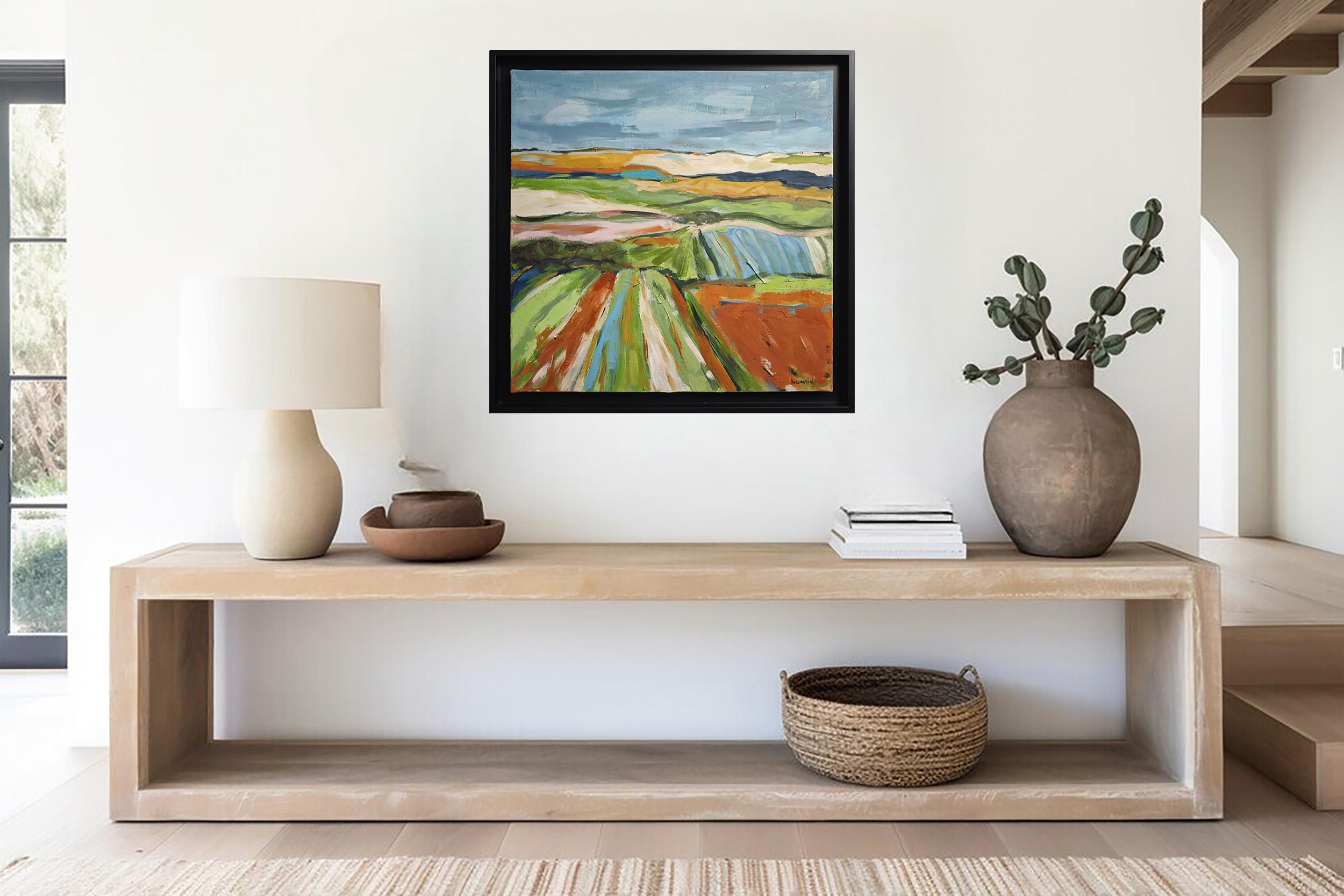 Cadence pastorale, Paesaggio astratto, Campagna, Francese moderno e contemporaneo in vendita 4