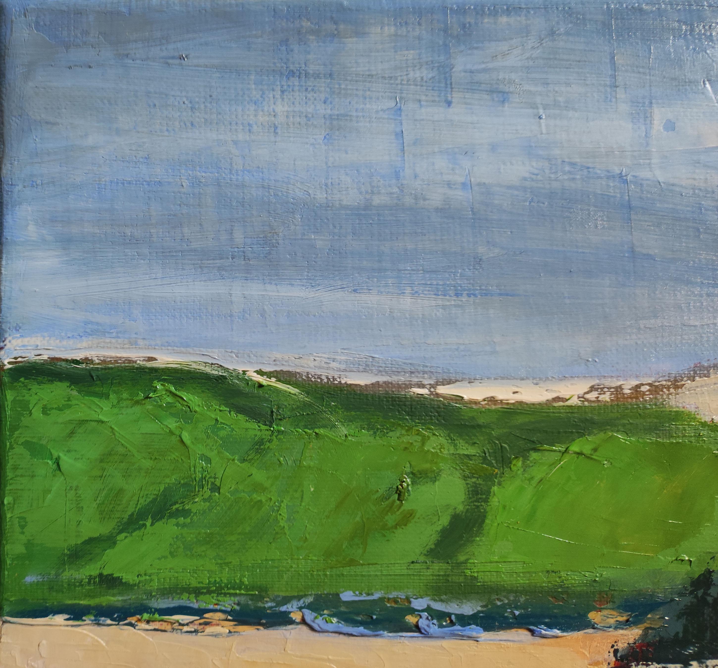 champs colorés, abstract landscape, oil on canvas, expressionism, fields, France For Sale 6