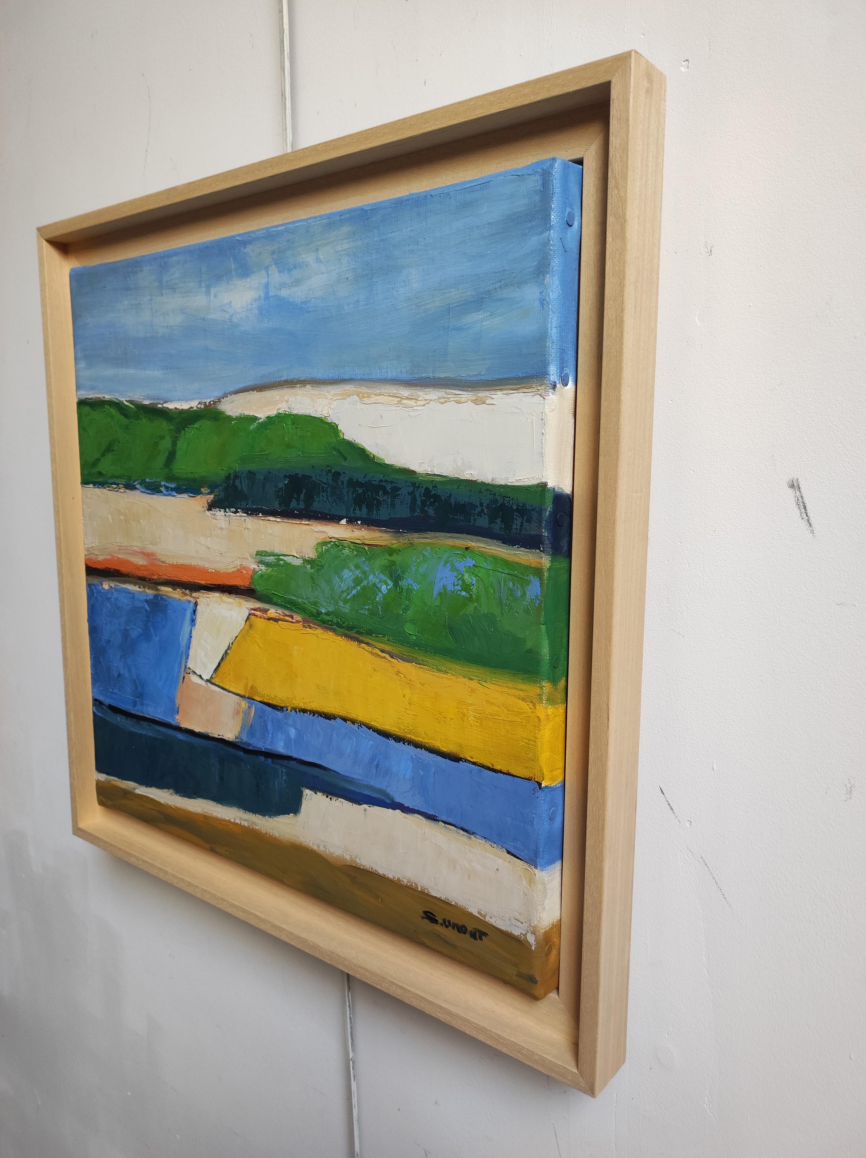 champs colorés, abstract landscape, oil on canvas, expressionism, fields, France For Sale 1