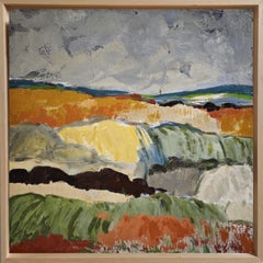 "Champs en lumière" – Abstract Landscape, Contemporary Art, French Artist, oil