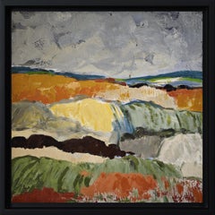 "Champs en lumière" – Abstract Landscape, Contemporary Art, French Artist, oil