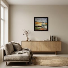 "Champs en lumière" - Abstrakte Landschaft, Zeitgenössische Kunst, Französischer Künstler, Öl