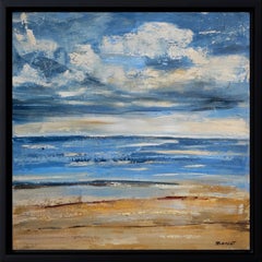 Sky Changing, paysage abstrait bleu, expressionnisme, bord de mer, français, moderne
