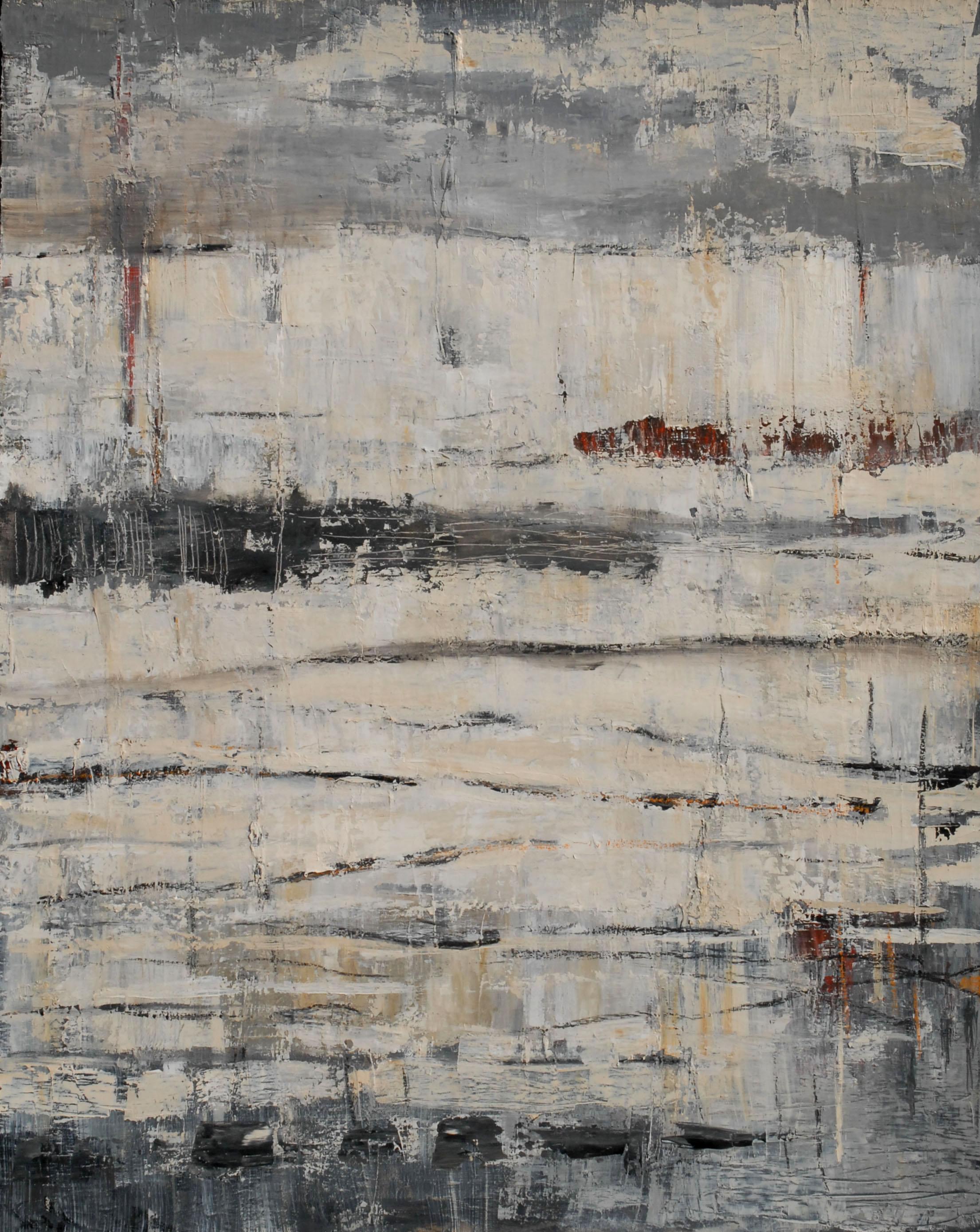 cheminement, abstrait minimalisme, huile sur toile - Abstract Painting by SOPHIE DUMONT