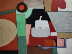 Choreography of Forms, Large Abstract Oil Painting, Signed, 2025