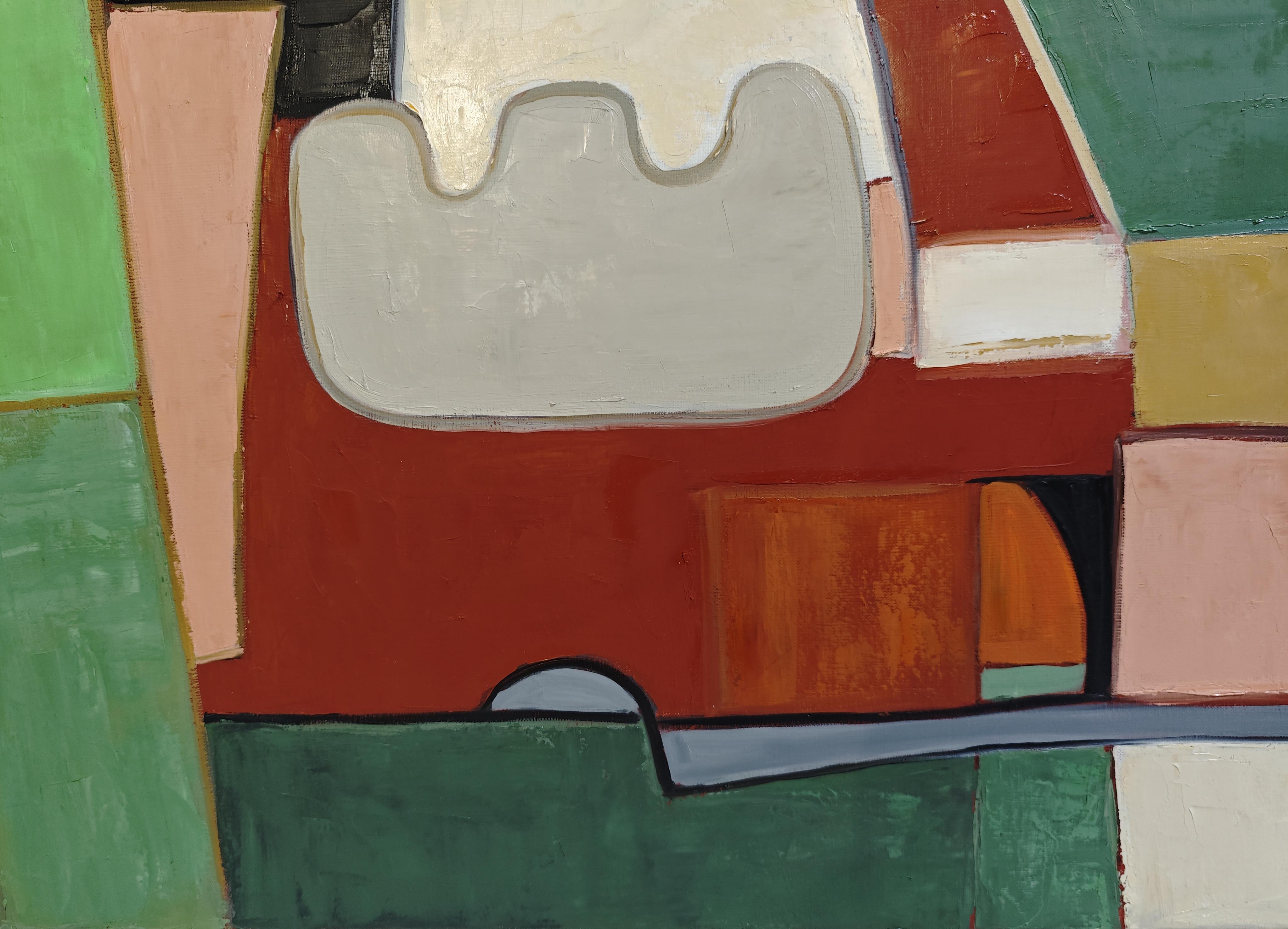 Choregraphie des formes- Großes abstraktes Gemälde - Öl -Zeitgenössische, französische Kunst im Angebot 1