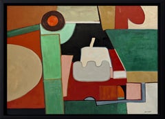 Choregraphie des formes- Großes abstraktes Gemälde - Öl -Zeitgenössische, französische Kunst