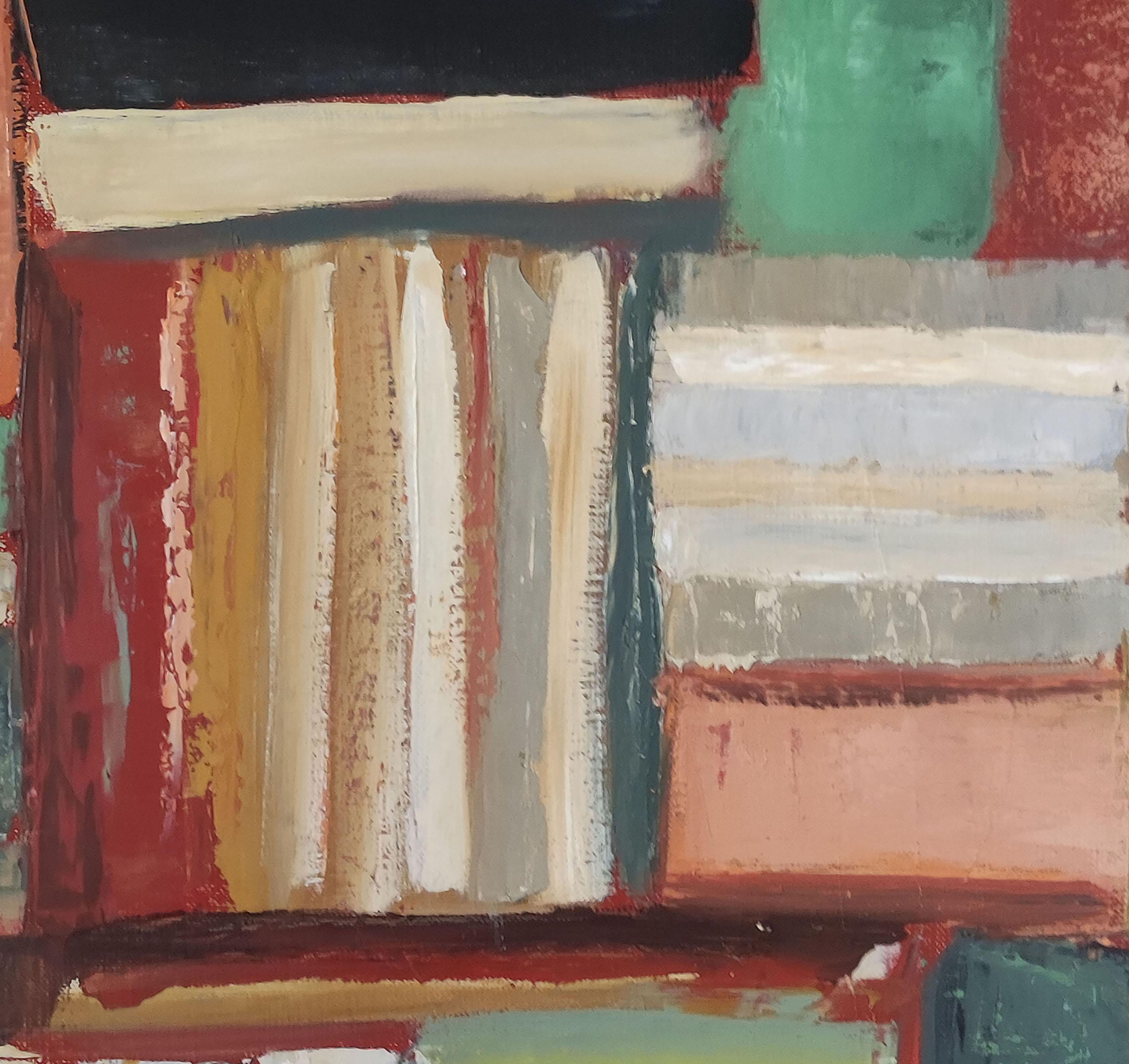 chromatic, colored abstract, books, oil on canvas, expressionism, geometric  5