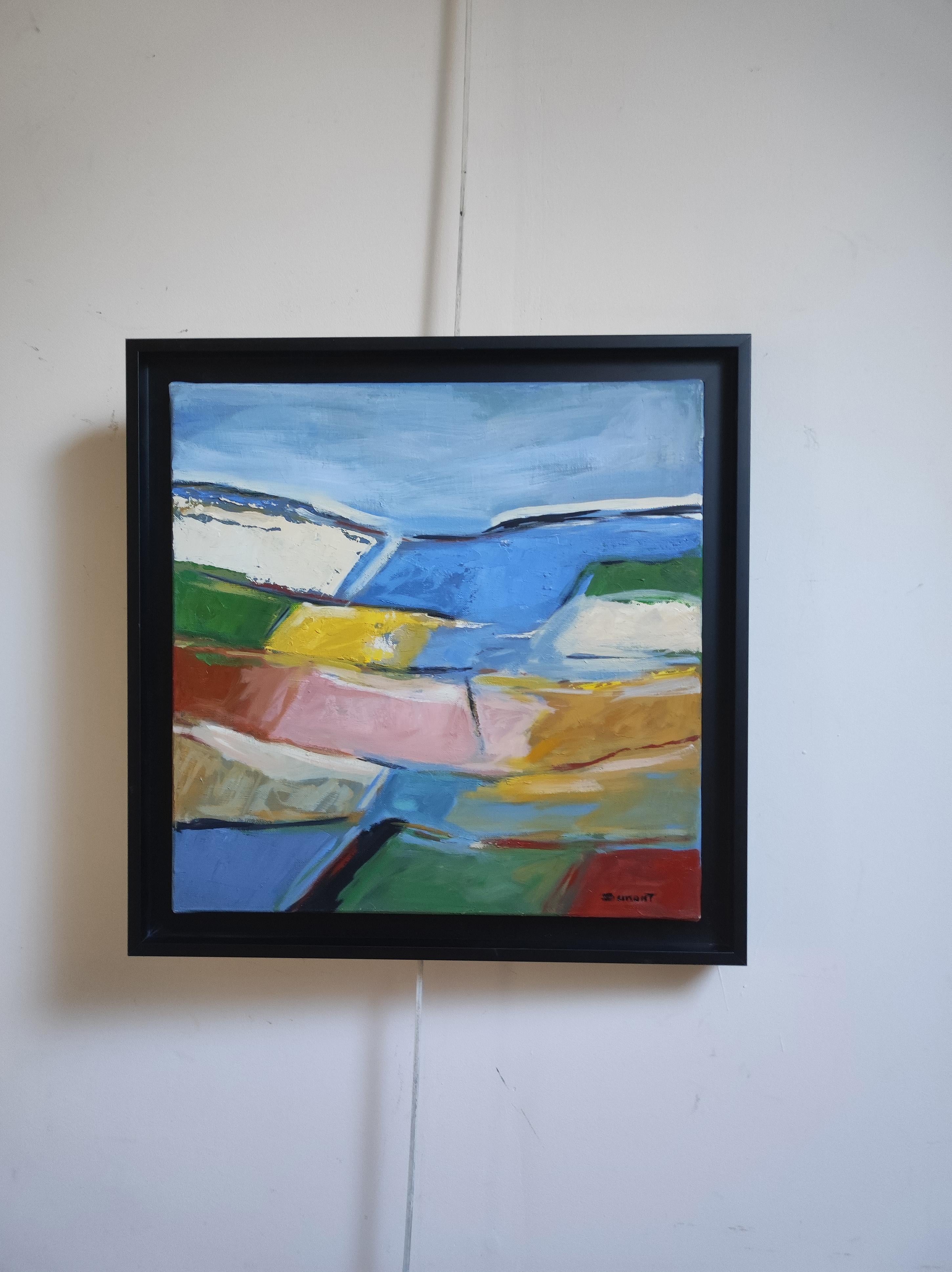  Chromatic Emergence, landscape, oil on canva, expressionism, multicolor, french For Sale 5