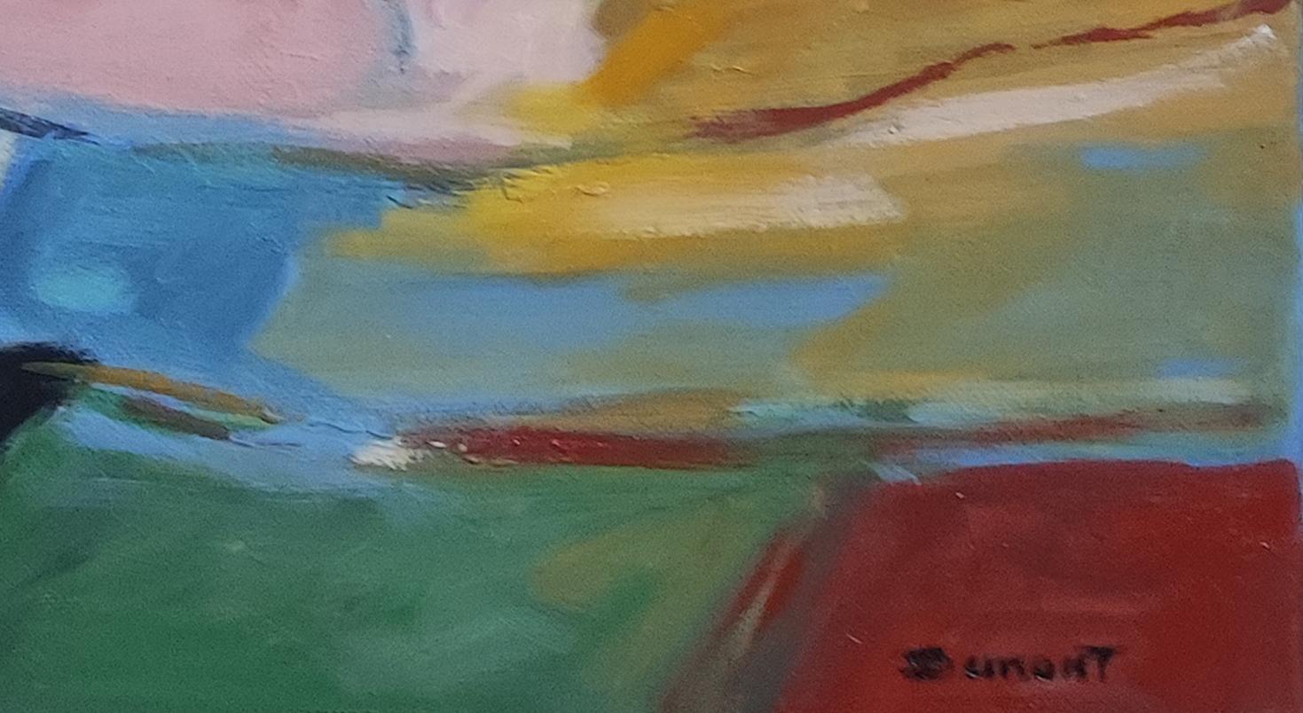  Chromatic Emergence, landscape, oil on canva, expressionism, multicolor, french For Sale 6