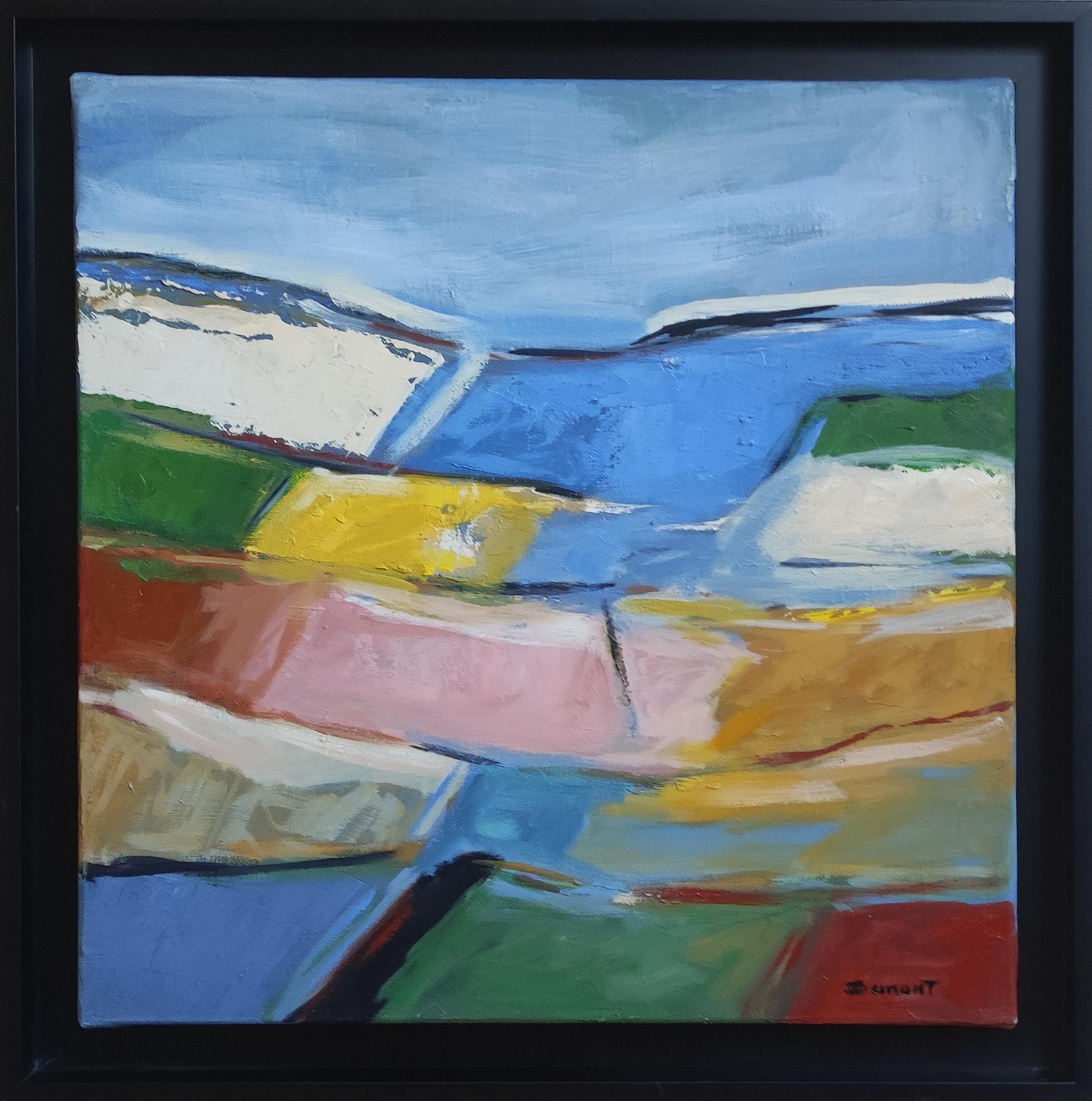 SOPHIE DUMONT Landscape Painting -  Chromatic Emergence, landscape, oil on canva, expressionism, multicolor, french