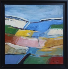  Chromatic Emergence, landscape, oil on canva, expressionism, multicolor, french