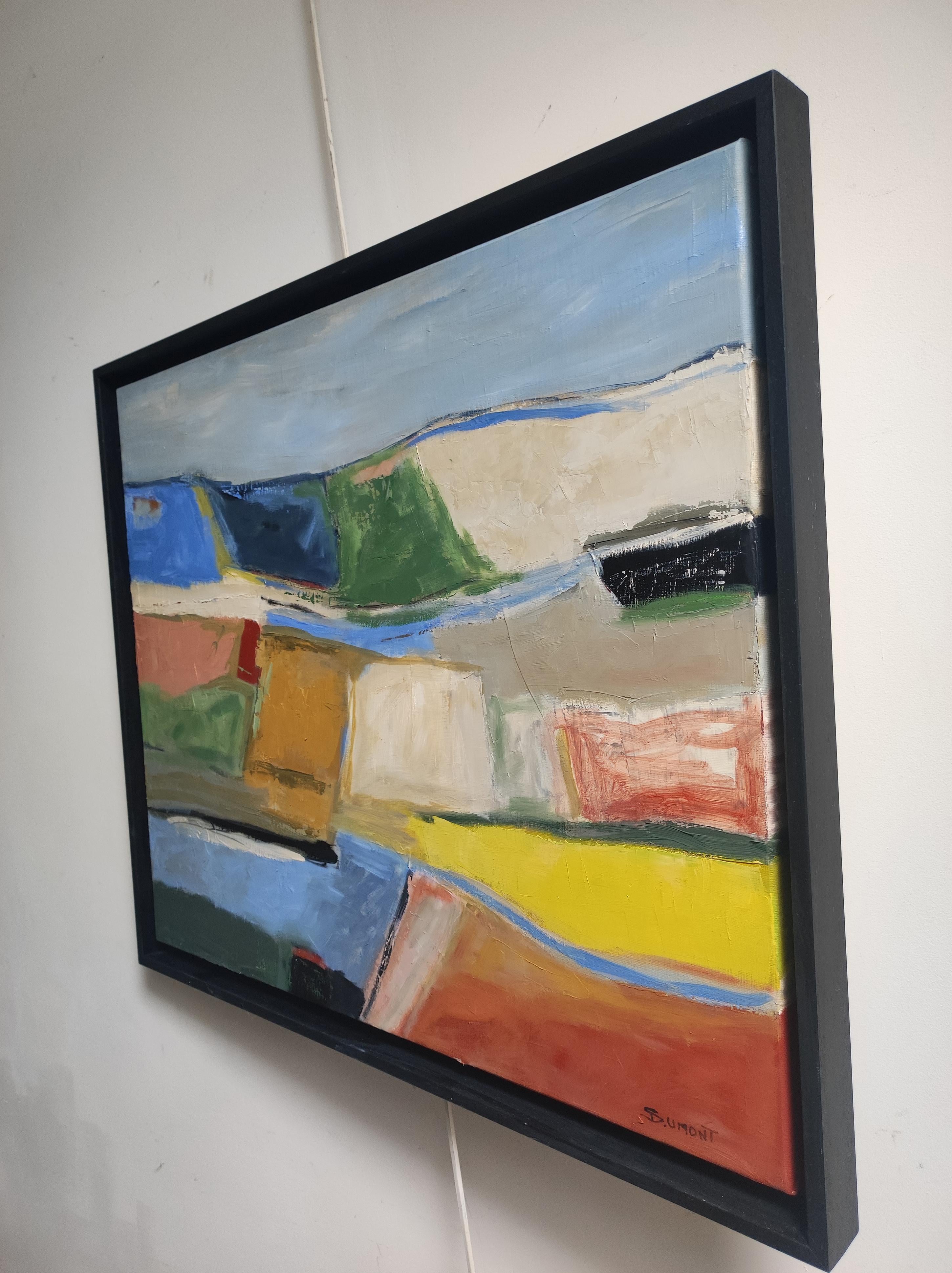 Fuga cromatica, Paesaggio astratto, Campagna, Contemporaneo, Olio, Moderno - Painting Espressionismo astratto di SOPHIE DUMONT