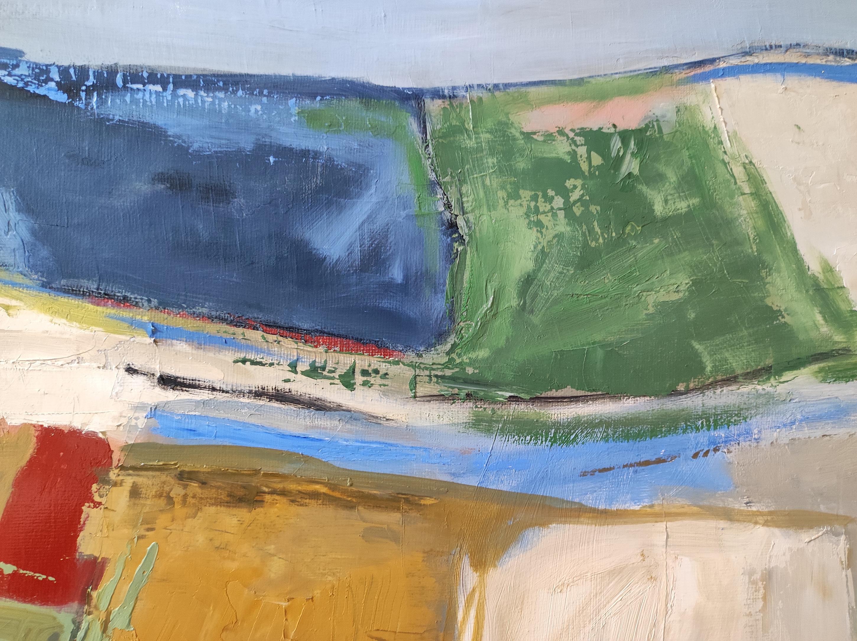 Fuga cromatica, Paesaggio astratto, Campagna, Contemporaneo, Olio, Moderno in vendita 2