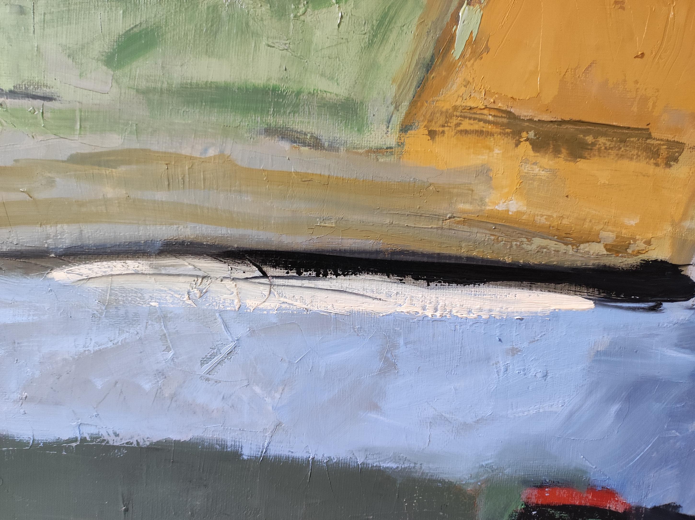 Fuga cromatica, Paesaggio astratto, Campagna, Contemporaneo, Olio, Moderno in vendita 4