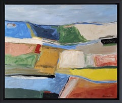 Echappée chromatique, Paysage abstrait, Campagne, Contemporain, Huile, Moderne