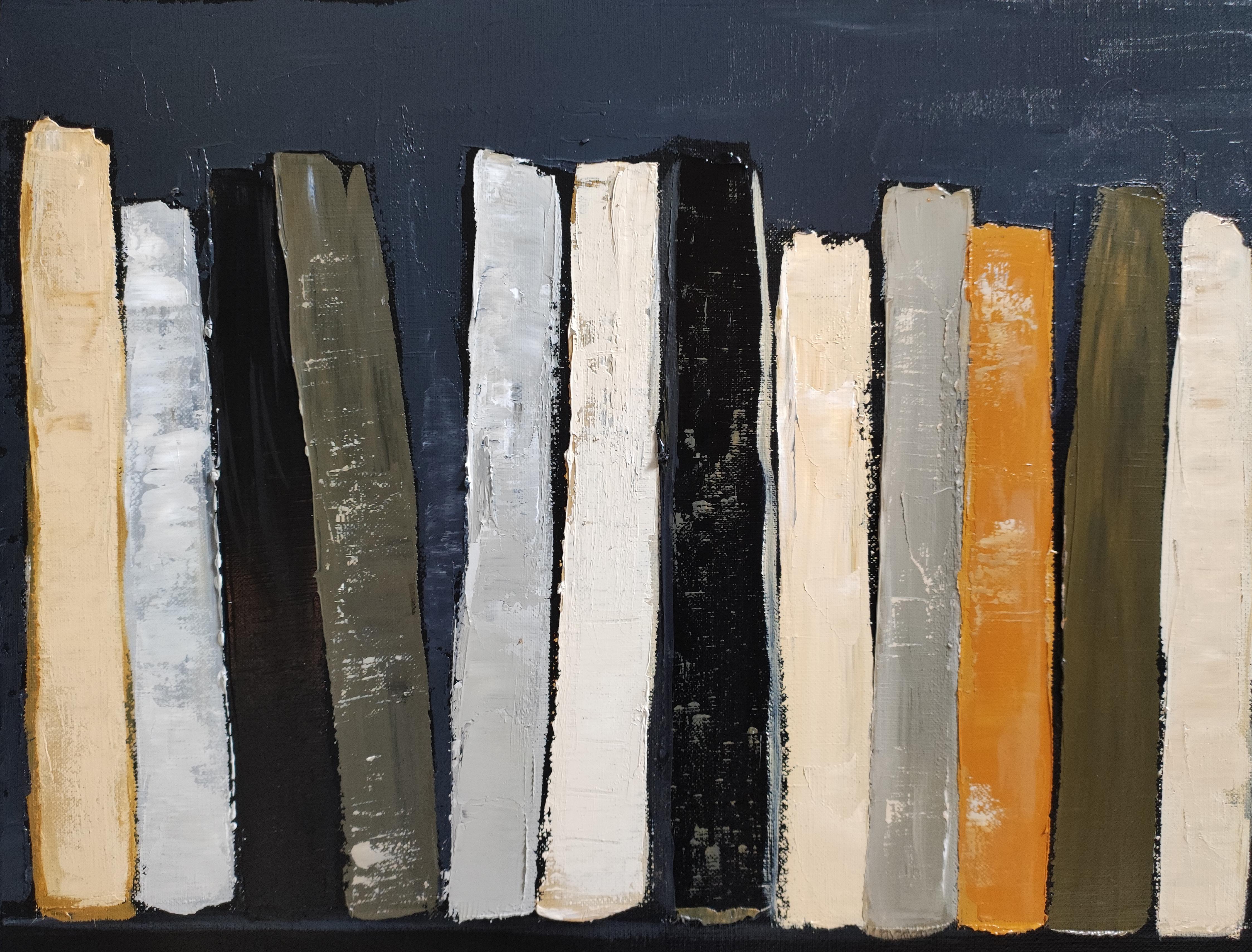 Chroniques de l'esprit, Astratto, Biblioteca nera, Espressionismo contemporaneo, Olio in vendita 9
