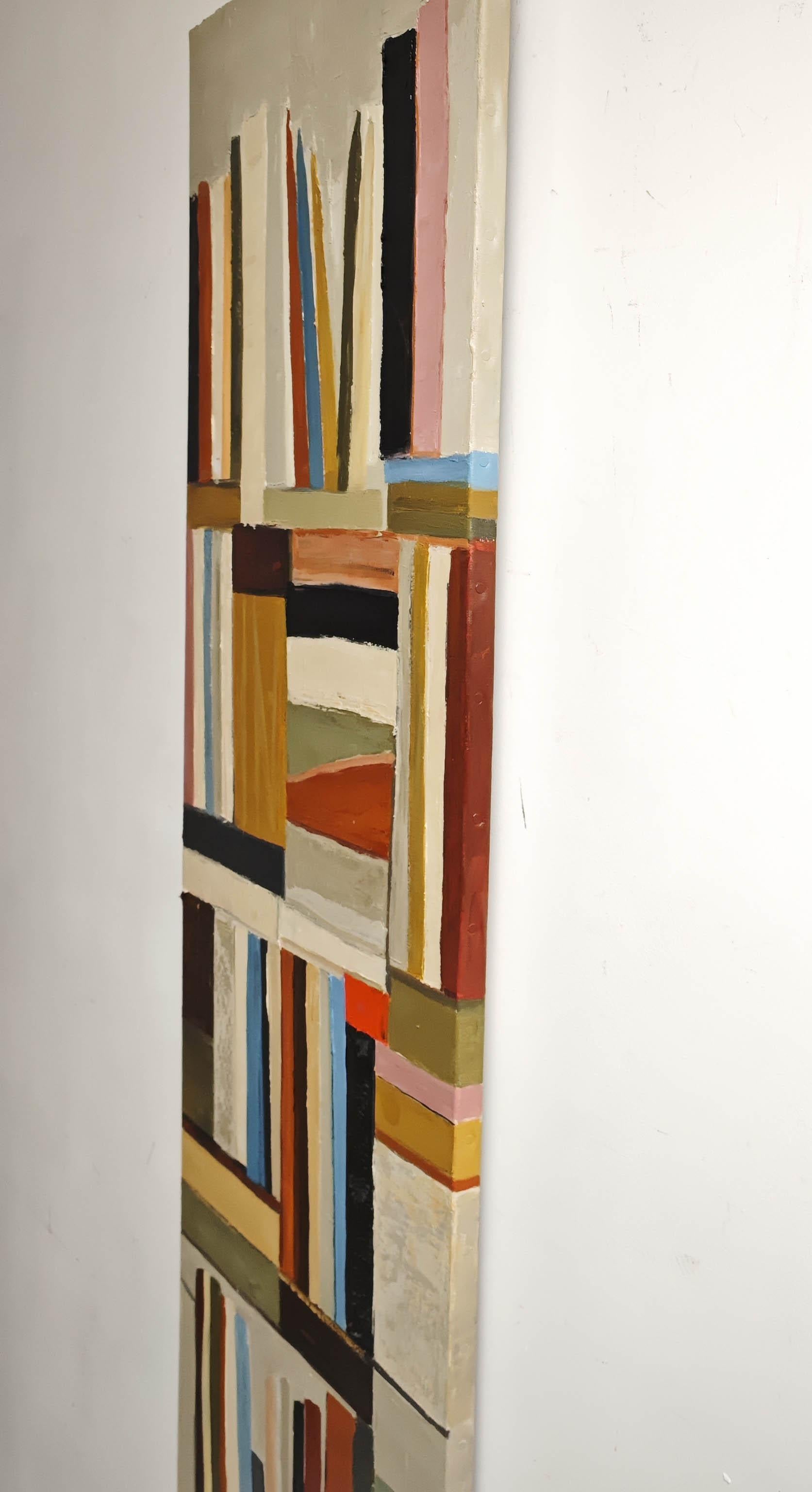 Palette de pensées, Astratto, Biblioteca nera, Espressionismo contemporaneo, Olio - Still-Life Painting Marrone di SOPHIE DUMONT