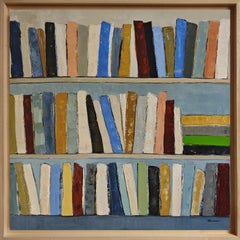 Clin d'oeil, Large still life, Books, French artist, Expressionism, Contemporary