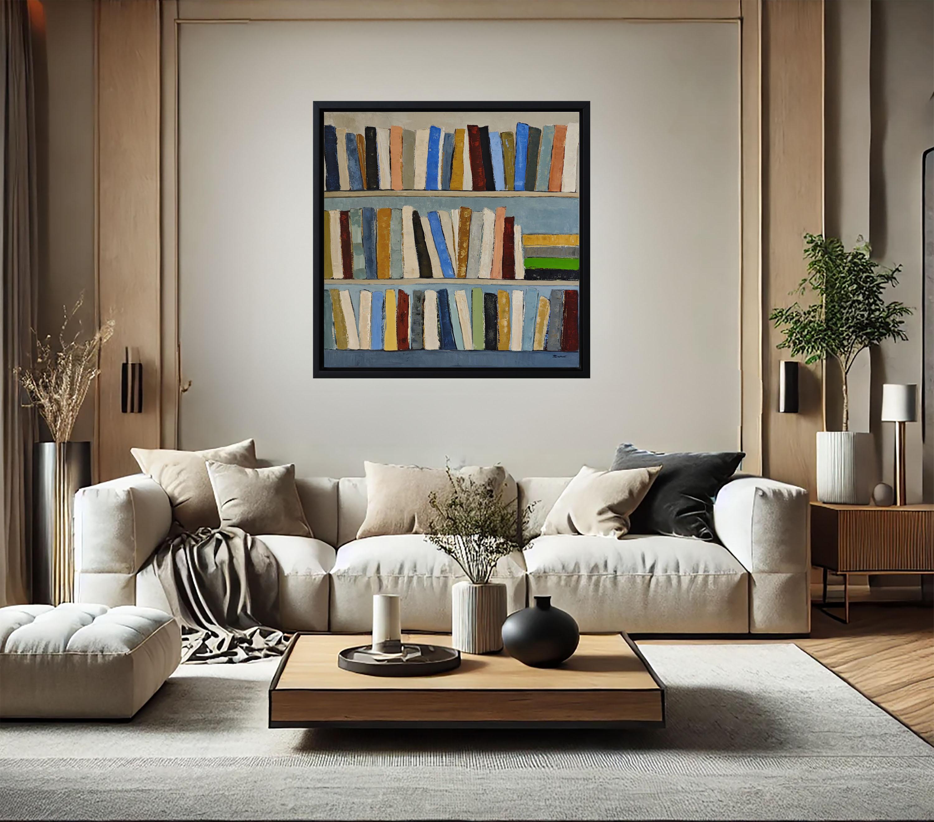 Clin d'oeil, Gran bodegón, Libros, Artista francés, Expresionismo, Contemporáneo - Painting de SOPHIE DUMONT