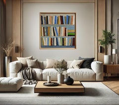 Clin d'oeil, Large still life, Books, French artist, Expressionism, Contemporary