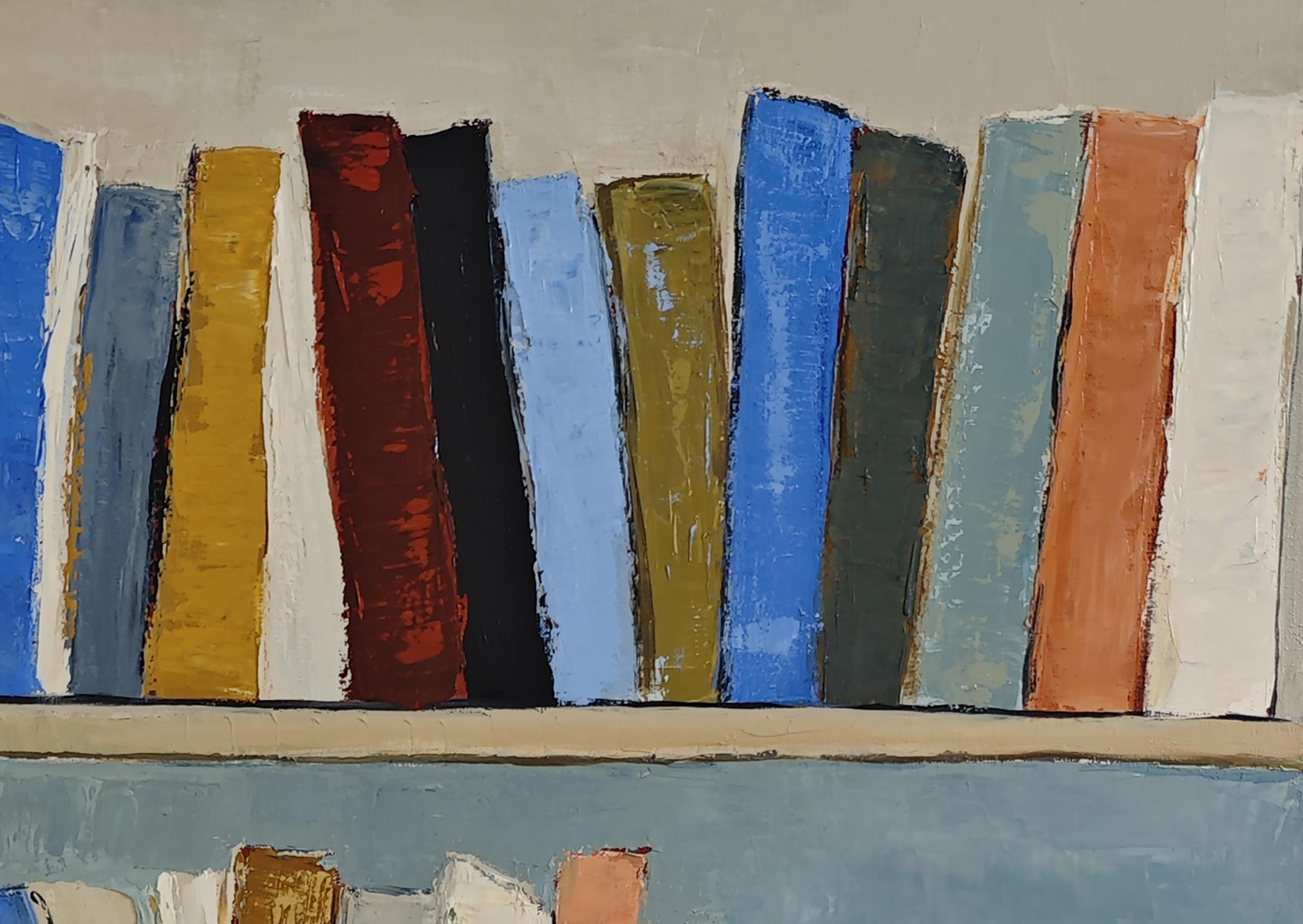 Clin d'oeil, Gran bodegón, Libros, Artista francés, Expresionismo, Contemporáneo en venta 1