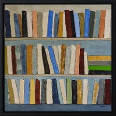Clin d'oeil, Large still life, Books, French artist, Expressionism, Contemporary