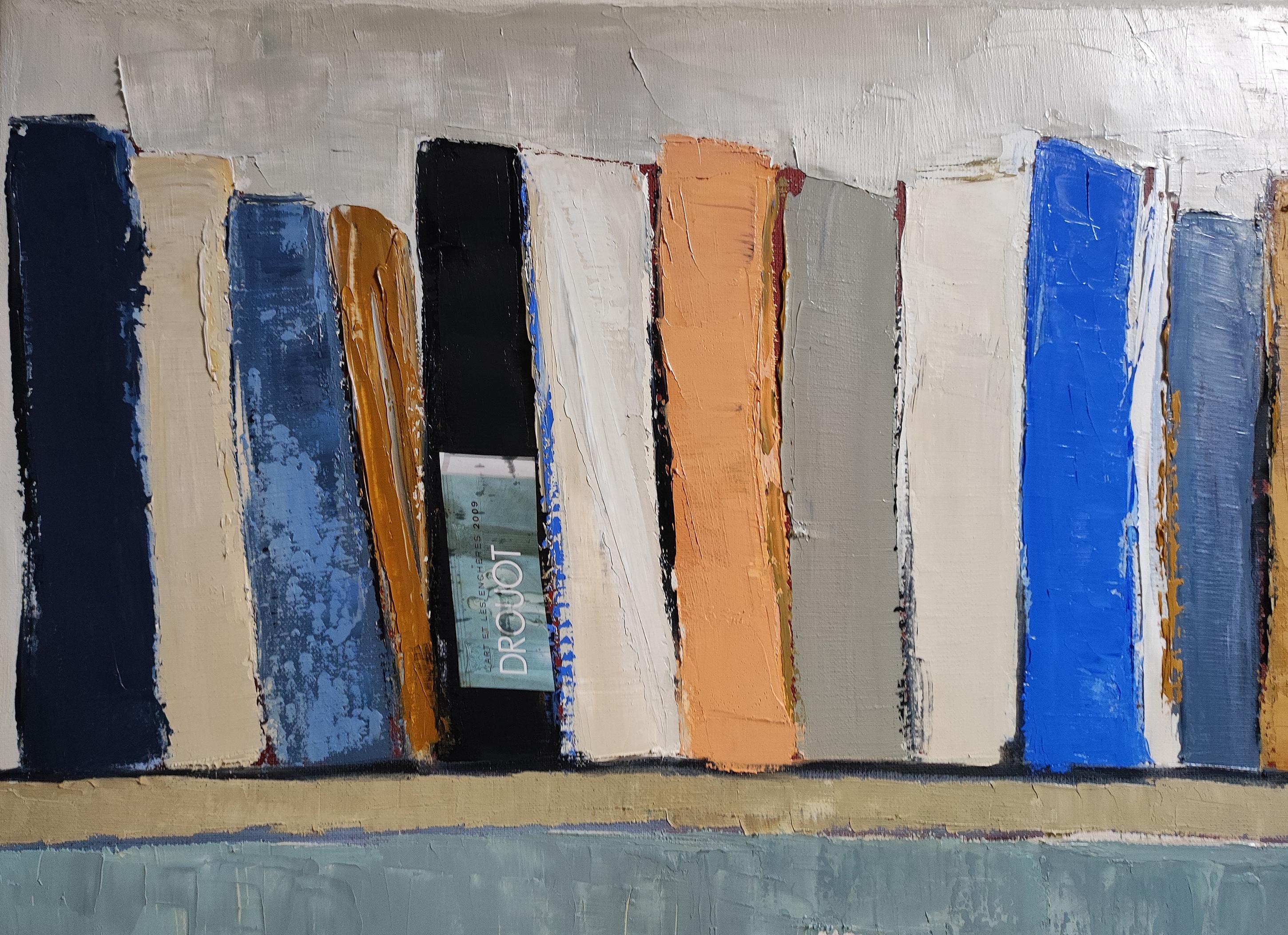 Clin d'oeil, Large still life, Books, French artist, Expressionism, Contemporary For Sale 2