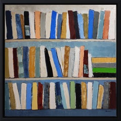 clin d'oeil, still life, books, french artist, expressionism, contemporary