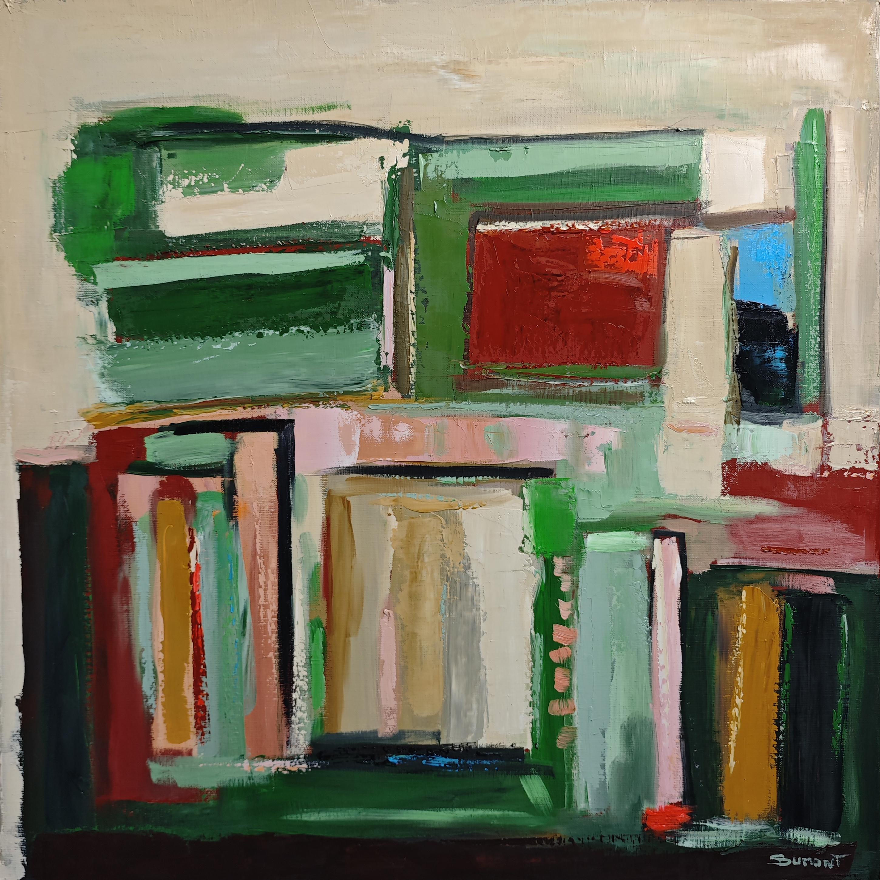 Color Choreography - Modern Abstract Landscape paint – Original Oil on Canvas - Abstract Expressionist Painting by SOPHIE DUMONT