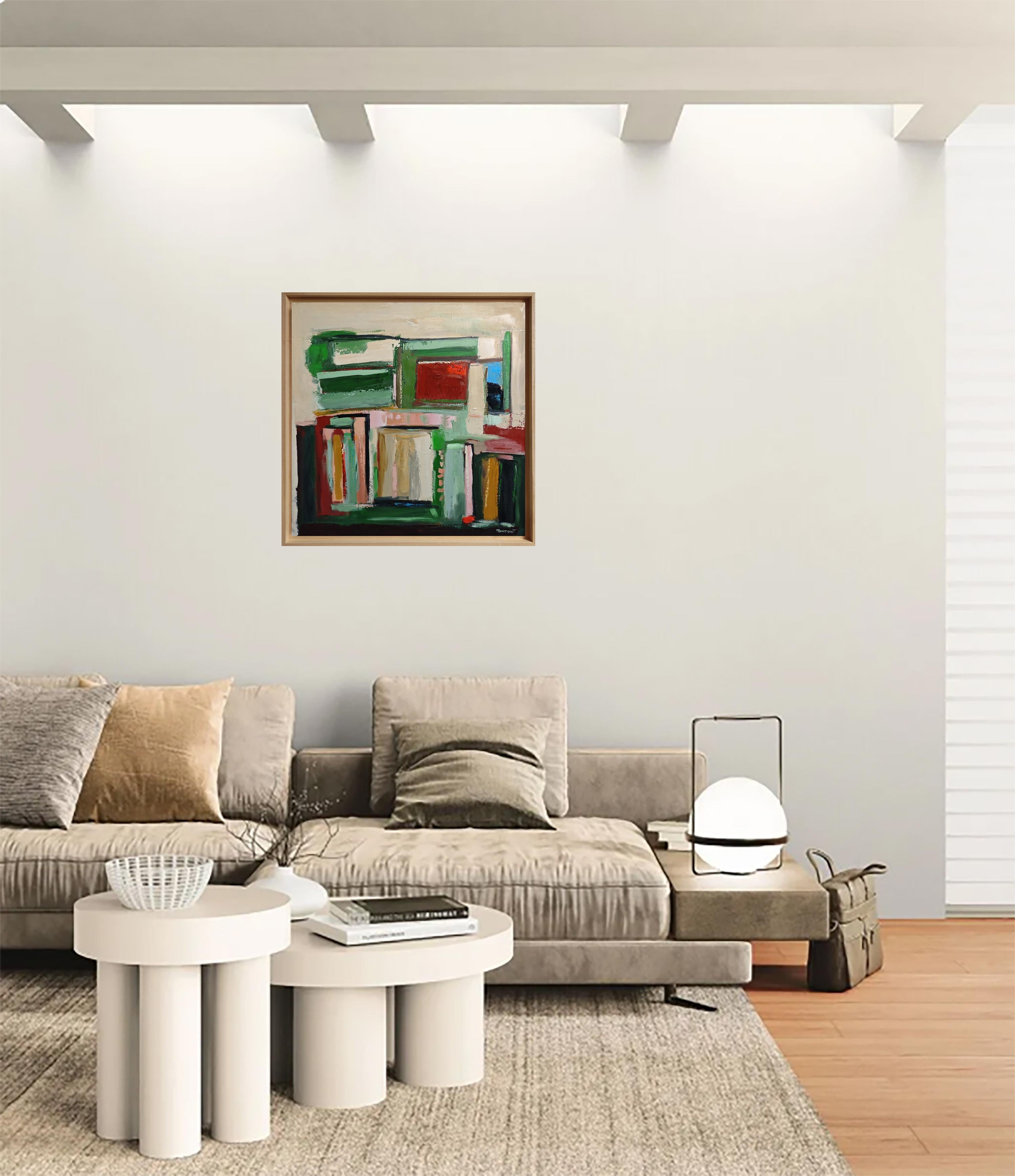 Color Choreography - Modern Abstract Landscape paint – Original Oil on Canvas - Brown Landscape Painting by SOPHIE DUMONT