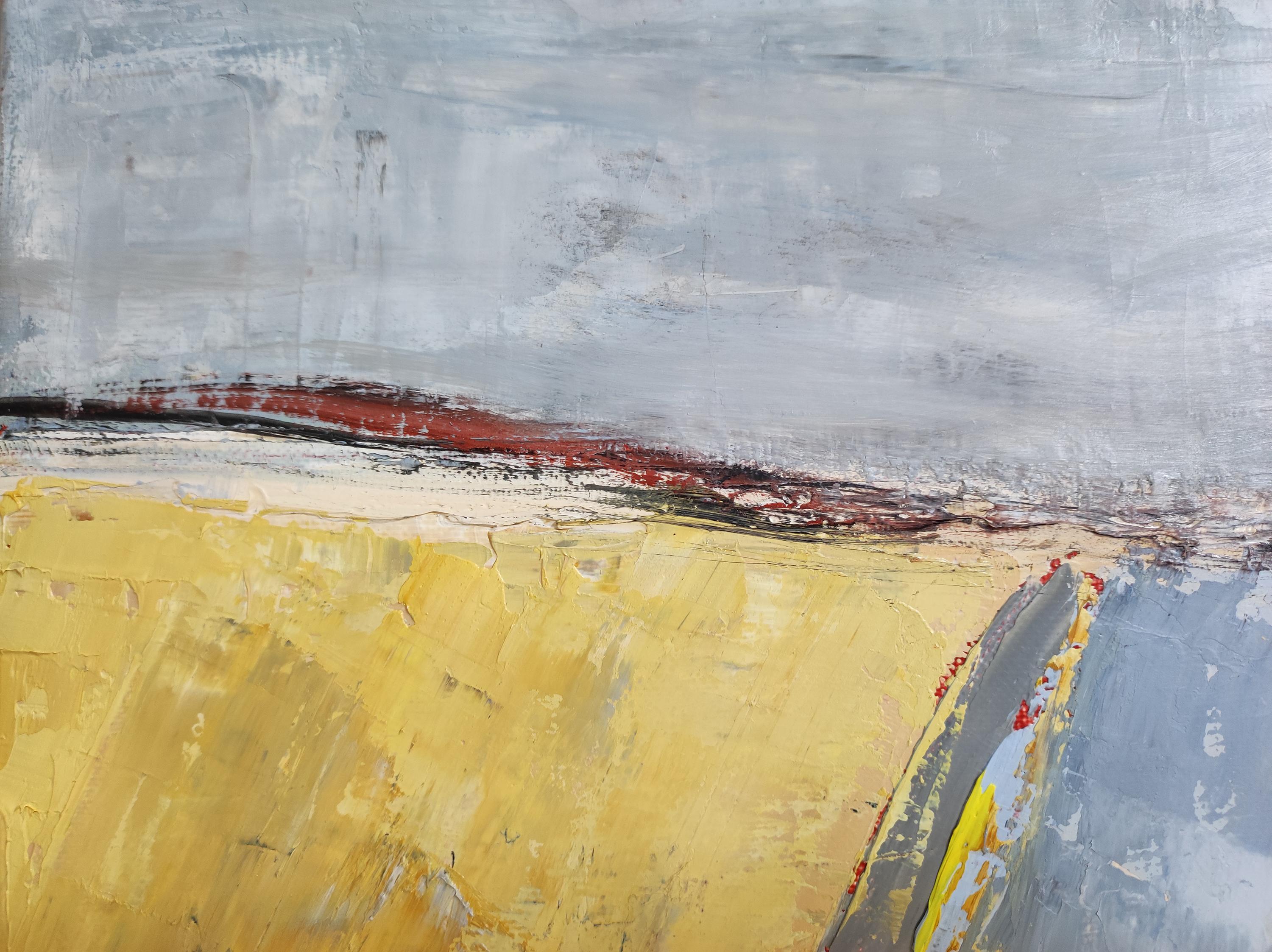 campi colorati, espressionismo astratto del paesaggio, olio su tela, campagna 3