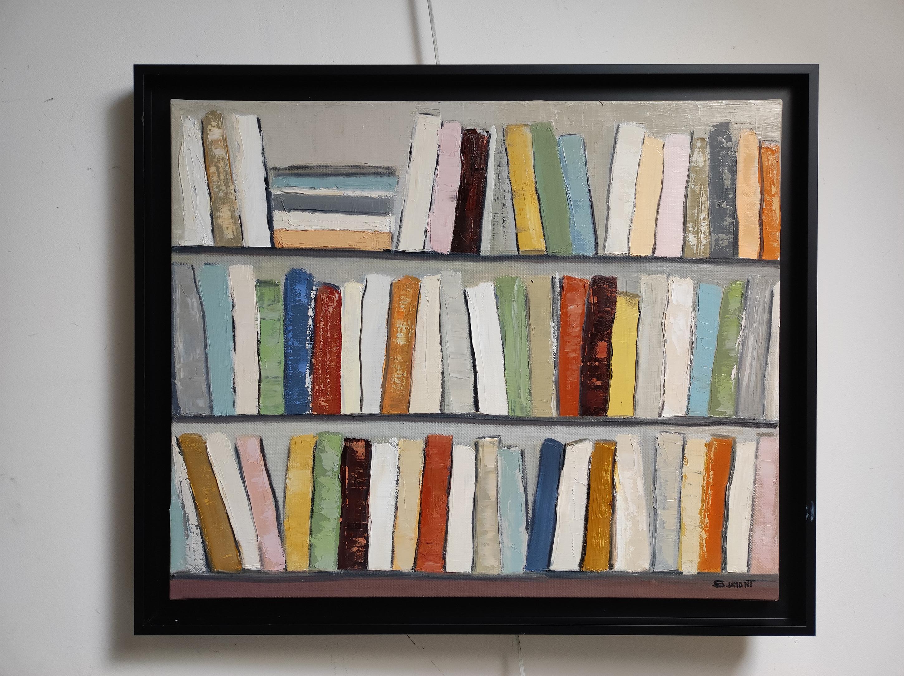 Colorful literature, Library, Multicolor Abstract, Expressionism, Geometric For Sale 1