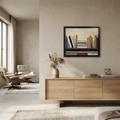 Composition litteraire, impasto, Abstract library, Oil painting Contemporary