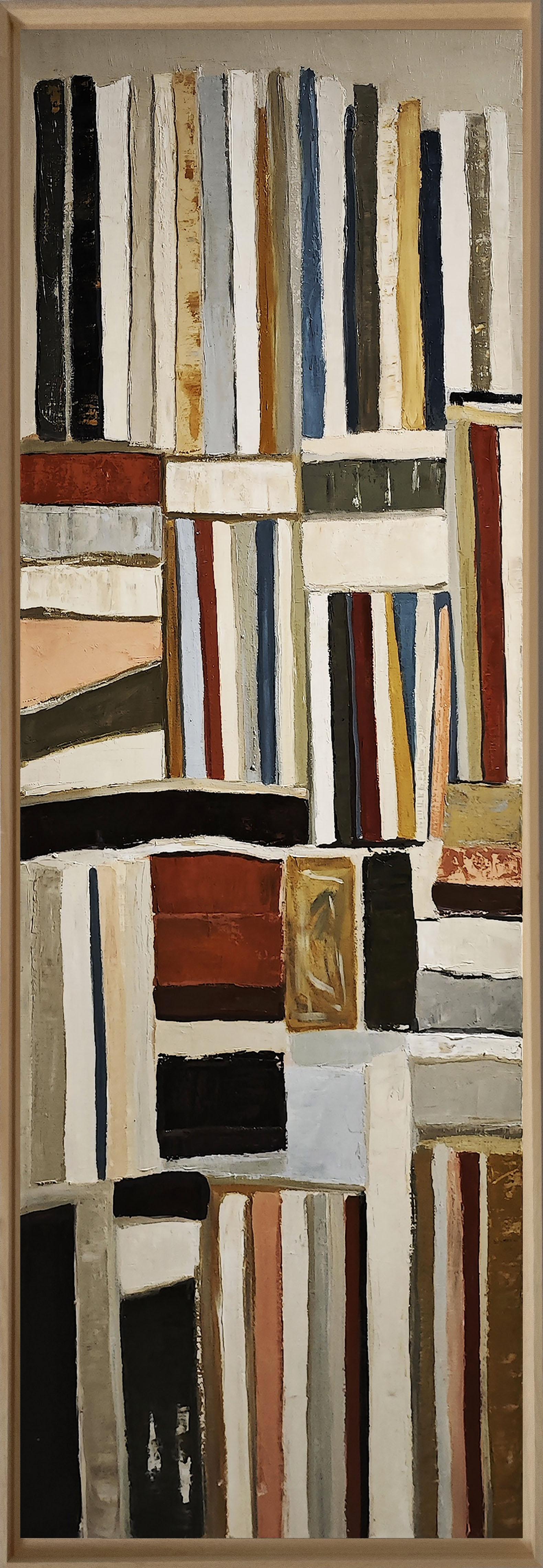Litteraire a compressione, Astratto, Biblioteca, Espressionismo, Contemporaneo, Olio 2
