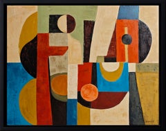 Concerto cubiste - Pintura al óleo abstracta geométrica contemporánea, Sophie Dumont