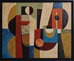Concerto cubiste - Zeitgenössisches geometrisches abstraktes Ölgemälde, Sophie Dumont