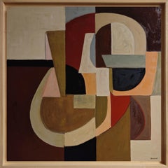 Confluence des formes - Pittura a olio astratta di grandi dimensioni, firmata, 2026, francese