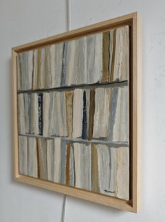 Pittura a olio astratta contemporanea su tela, testurizzata e firmata