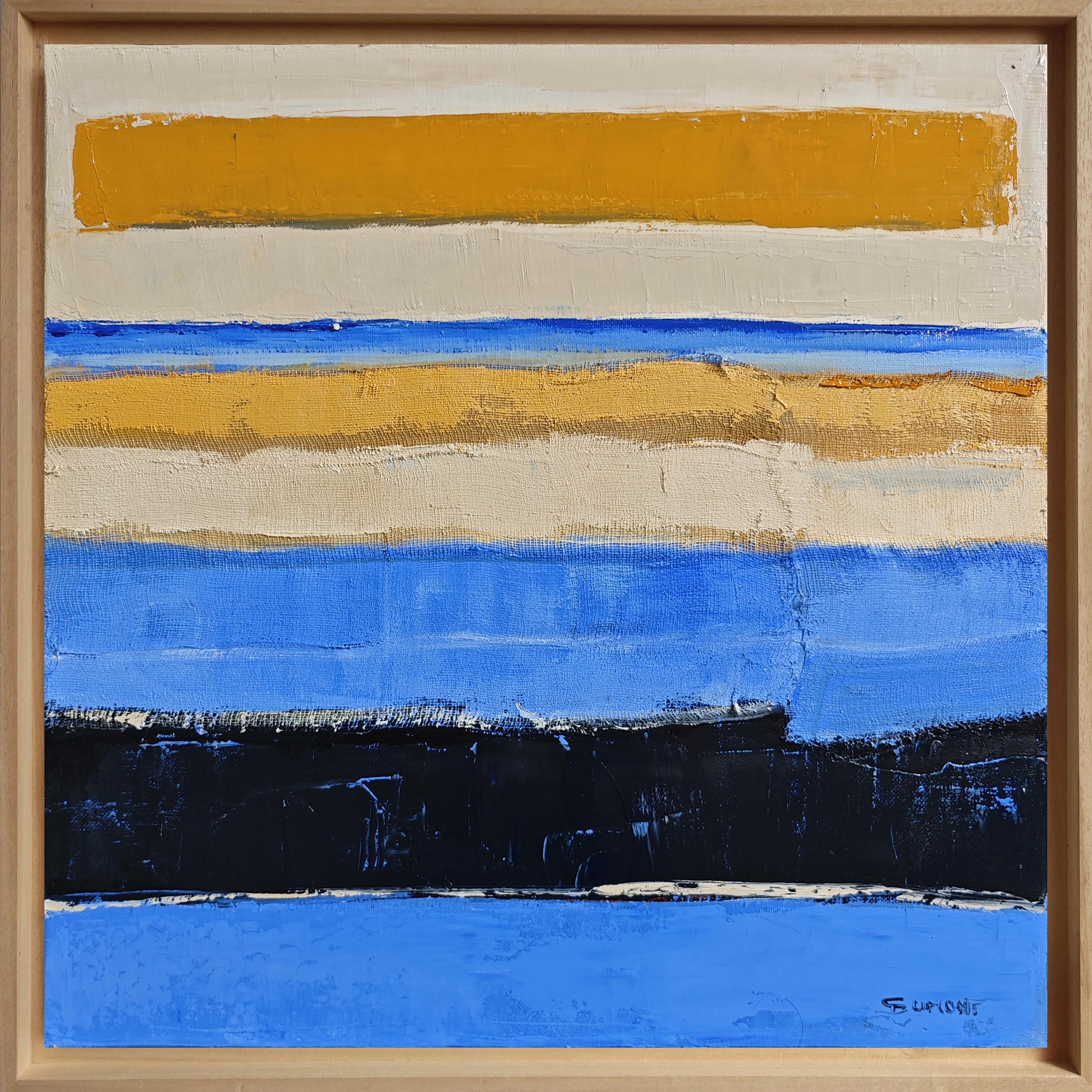 SOPHIE DUMONT Landscape Painting – Unter dem Wind, Öl, Expressionismus, Multicolor, Französisch, Abstrakt, Minimalismus