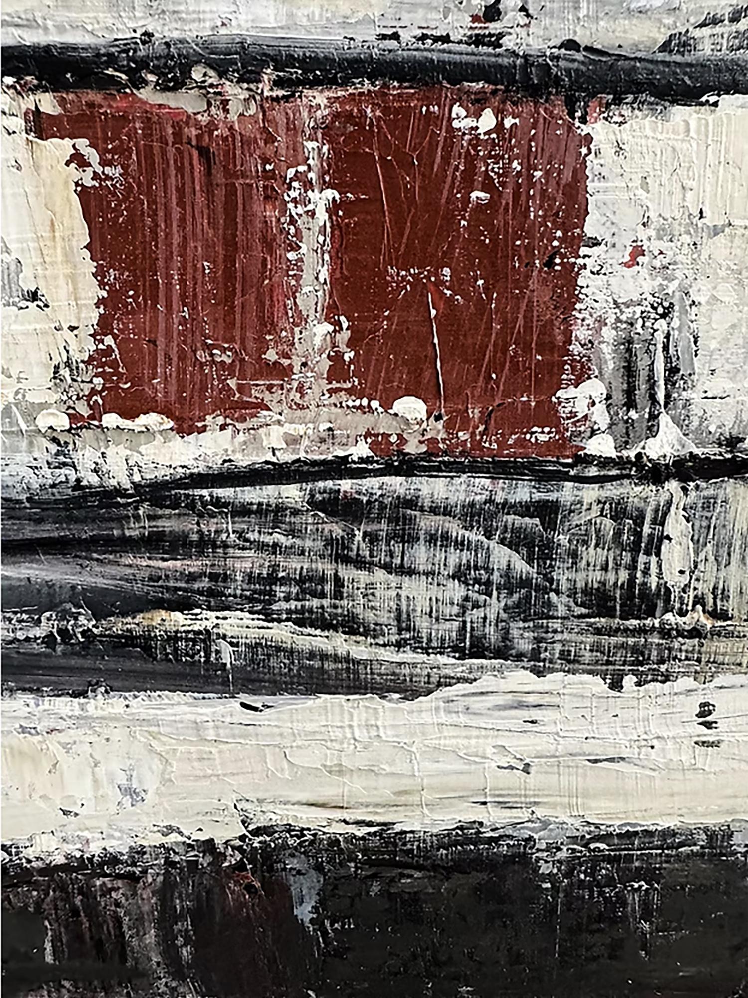 Contraste - Abstracto, minimalismo, serie biblioteca, óleo sobre lienzo, textura, libros en venta 3