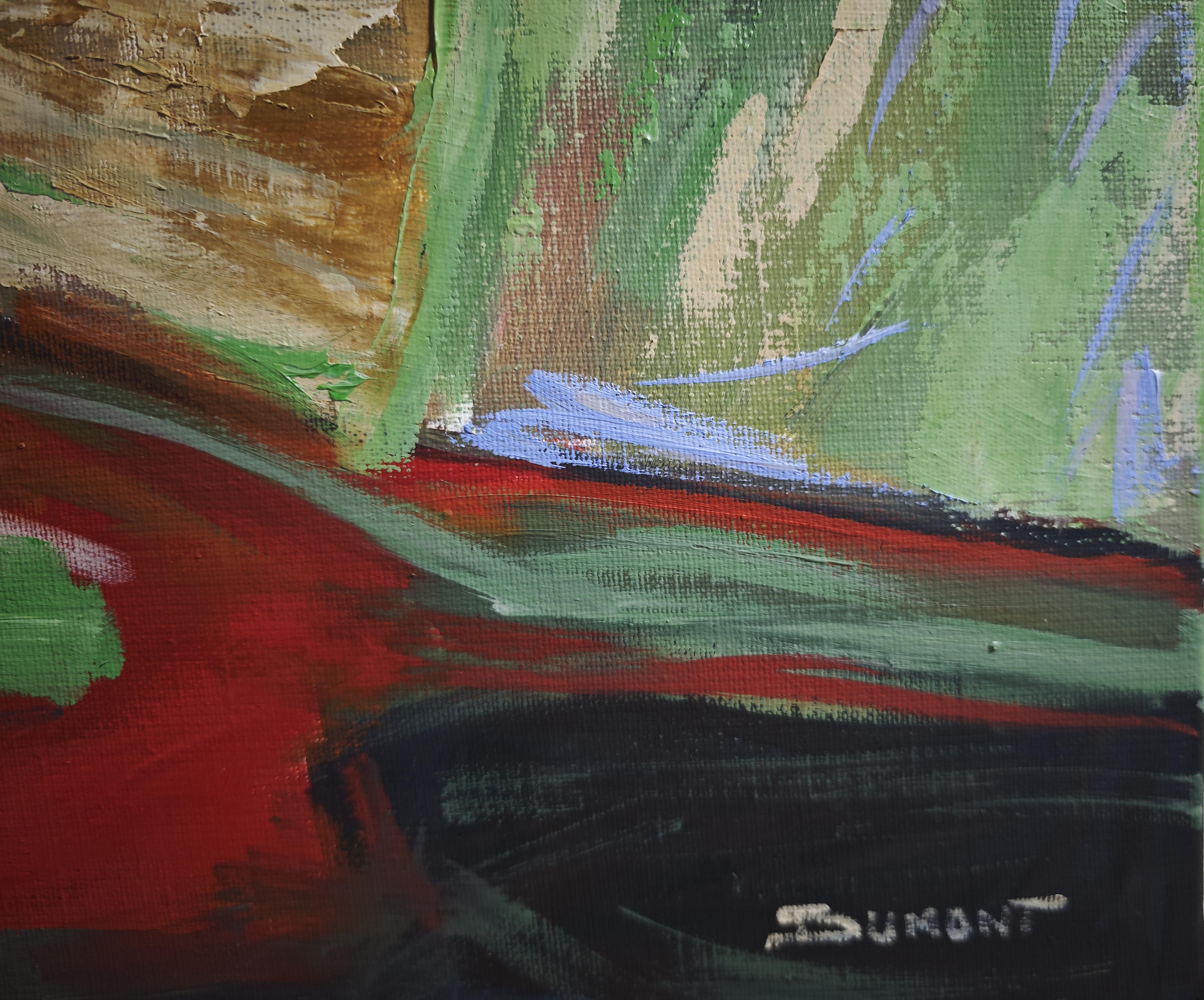 Couleurs d' Aout – Original Textured Abstract Landscape Oil Painting, French Art 4