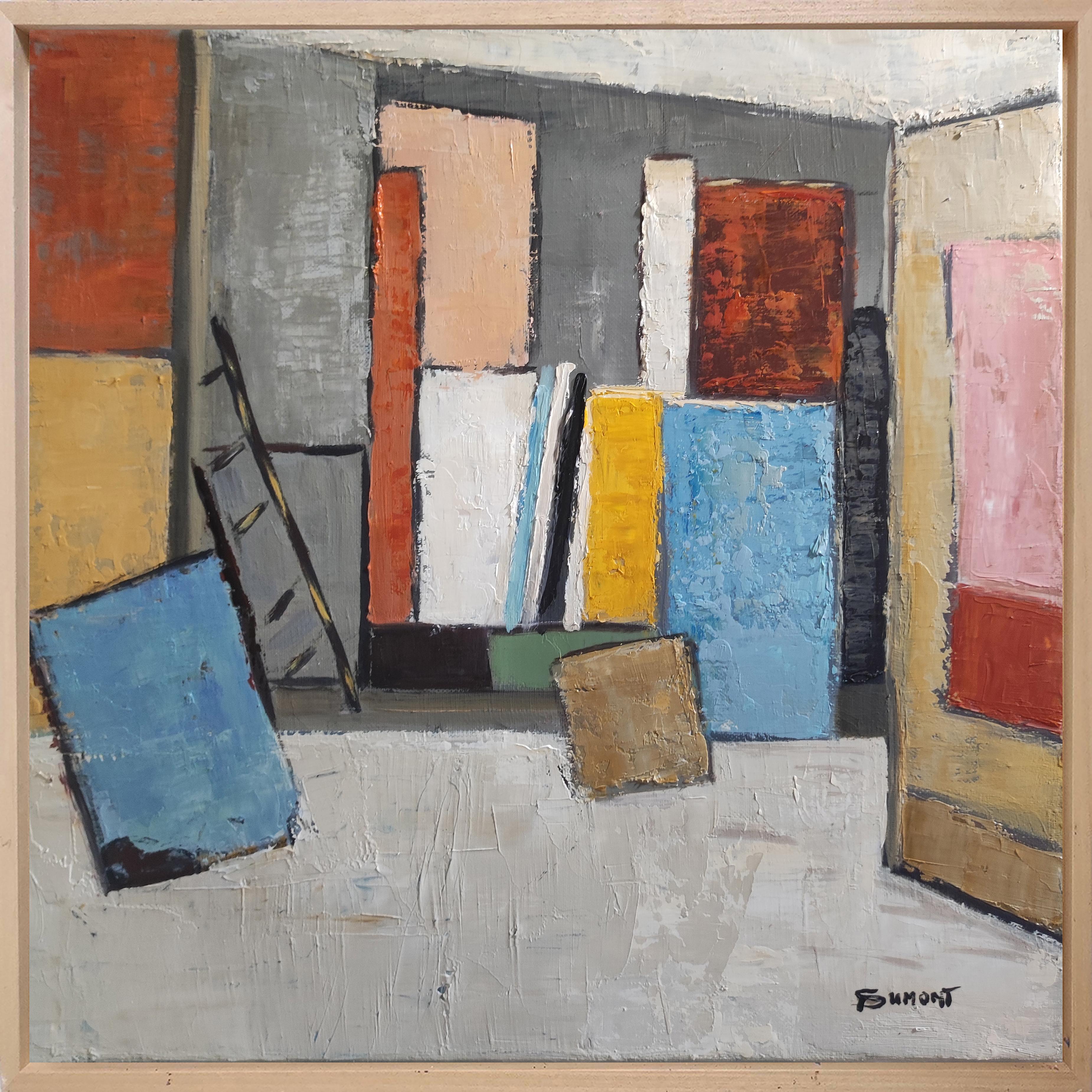 couleurs d'atelier,  abstrakt, Öl,  zeitgenössisch, expressionismus, französisch, farben – Painting von SOPHIE DUMONT