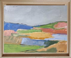 Couleurs éphémères, paysage abstrait, huile sur toile, expressionnisme, français