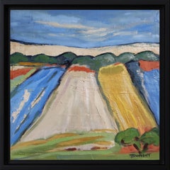 Fields, Landschaftspunkt, abstrakte Landschaft, Öl auf Leinwand, Expressionismus