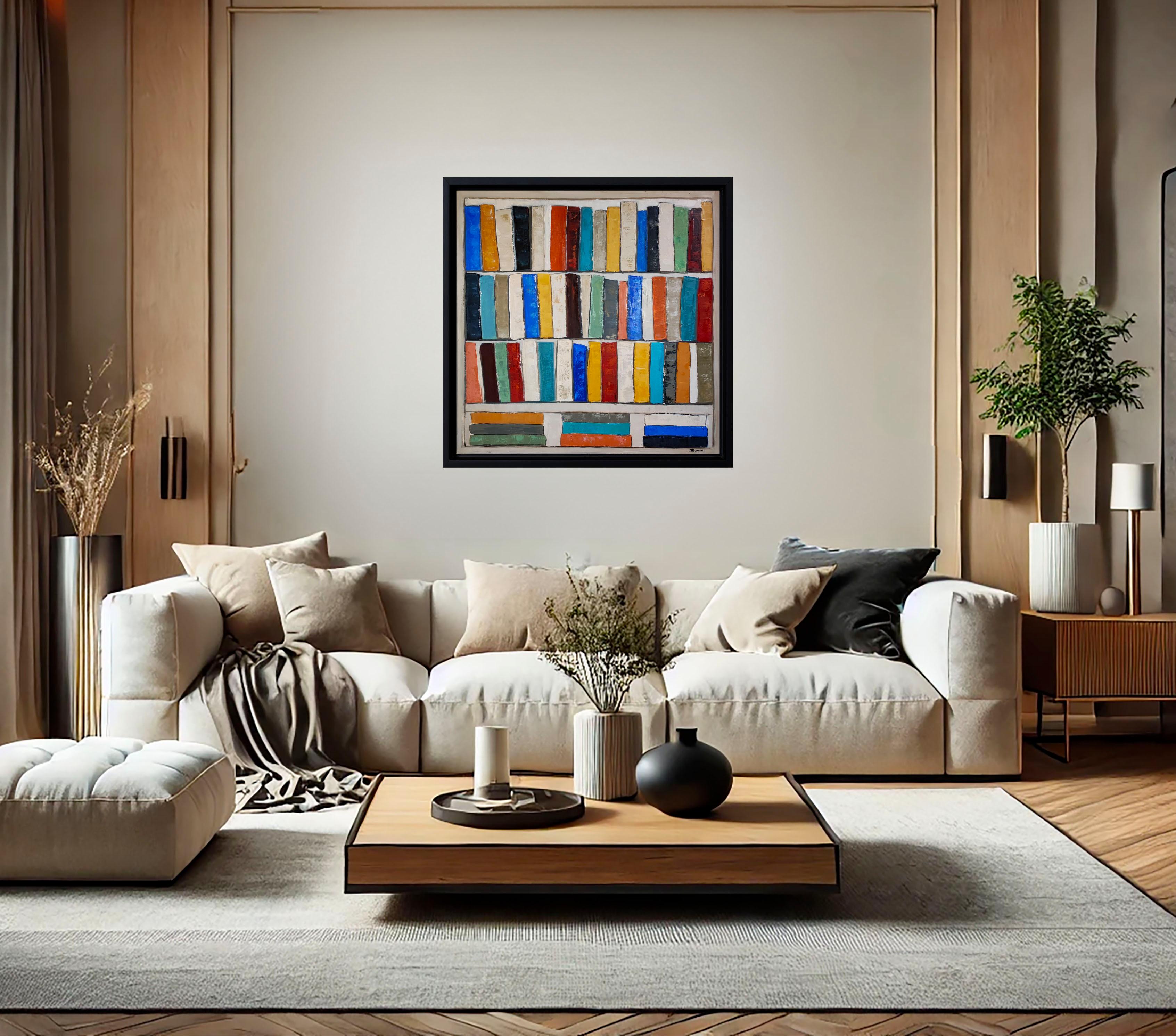 Cultura,  Biblioteca astratta, Francese, Espressionismo, Contemporaneo, multicolore - Painting di SOPHIE DUMONT