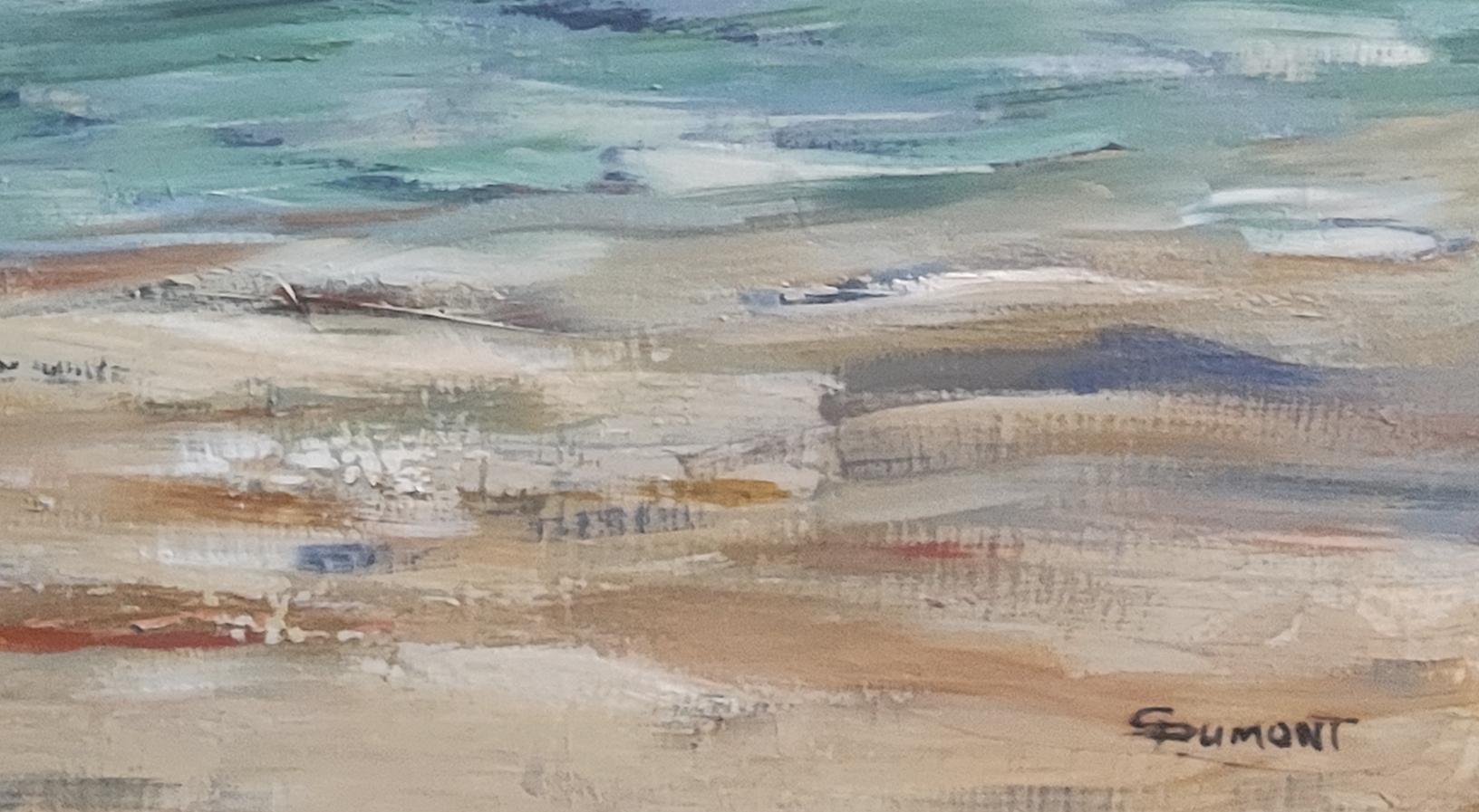 Deauville, Playa, Mar, Figurativo, Contemporáneo, Azul, Impresionismo, Francés en venta 9