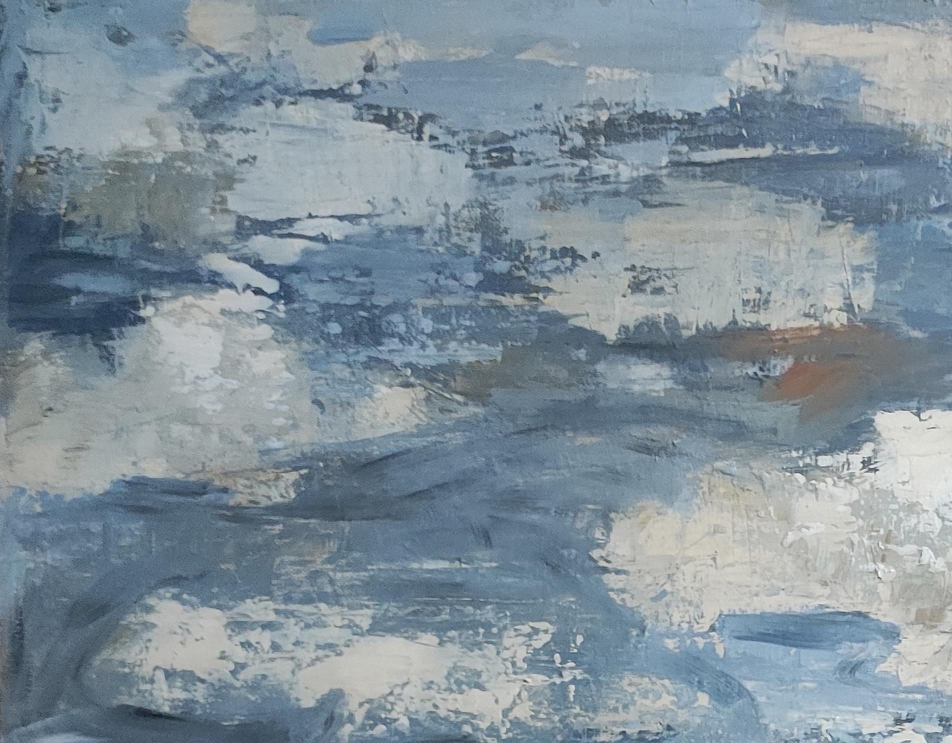 Deauville, Playa, Mar, Figurativo, Contemporáneo, Azul, Impresionismo, Francés en venta 5