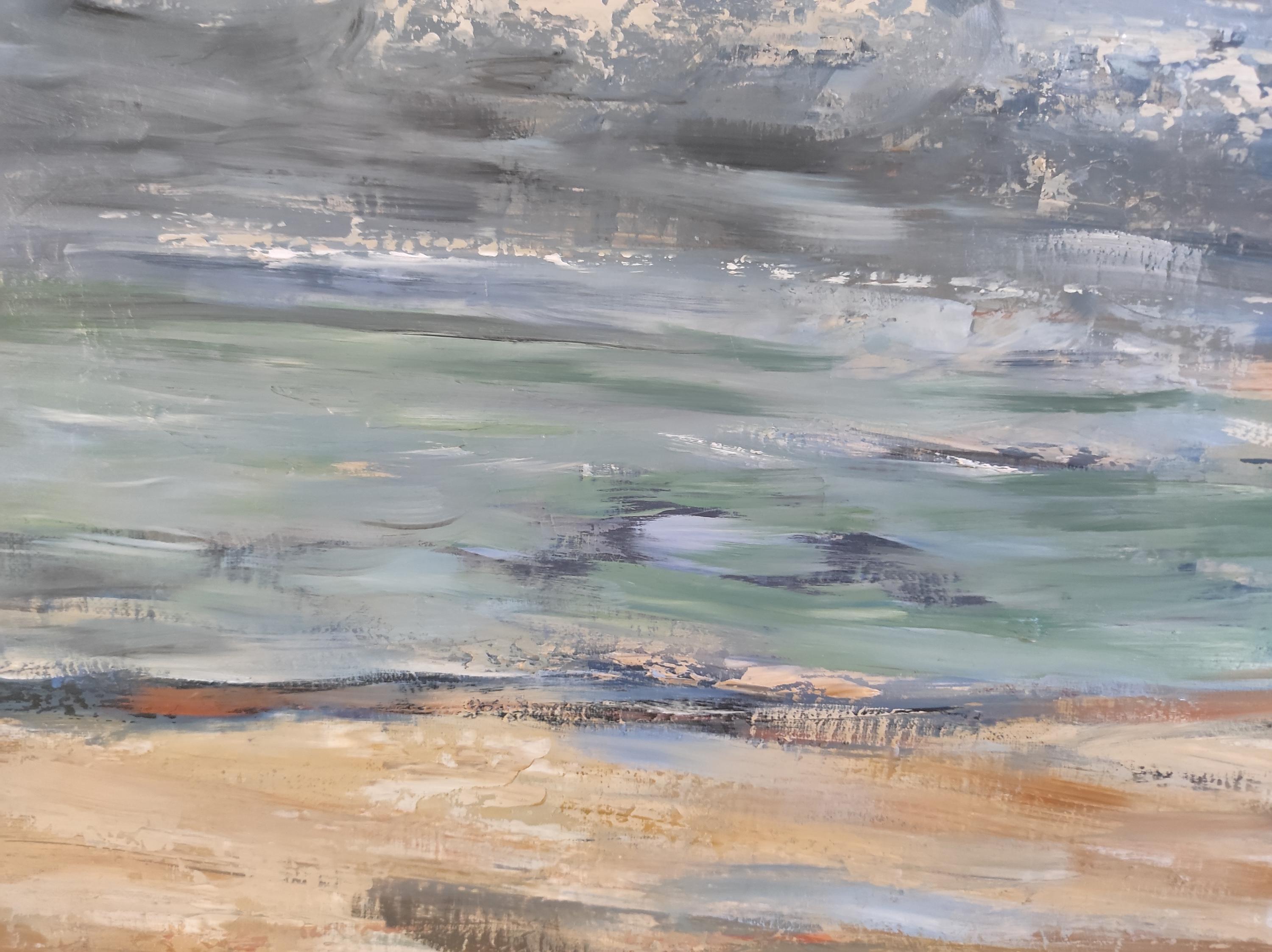 Deauville, beach, seaside, figurative, contemporary, blue, impressionism 1